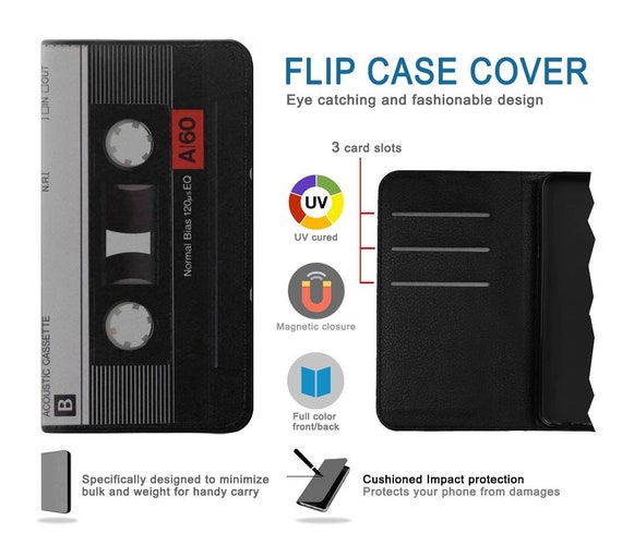 Vintage Cassette Tape Hard & Leather Flip Case iPhone 16 Pro