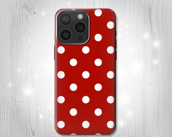 Red Polka Dots Hard & Leather Flip Case iPhone 17 Pro Max Air Samsung Galaxy Z Flip 7 Fold 7 Note S25 A17 Google Pixel