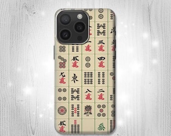 Mahjong Hard & Leather Flip Case iPhone 15 Pro Max Plus Samsung Galaxy Z Flip 5 Fold5 Note S23 A14 Google Pixel