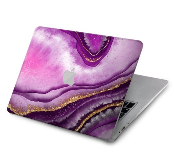Purple Marble Gold Streaks Hard Case for MacBook Pro 13, MacBook