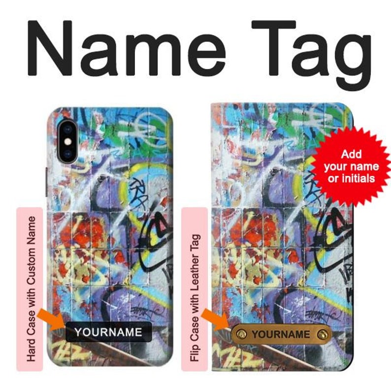 Wall Graffiti Art Hard & Leather Flip Case iPhone 11 12 Pro | Etsy