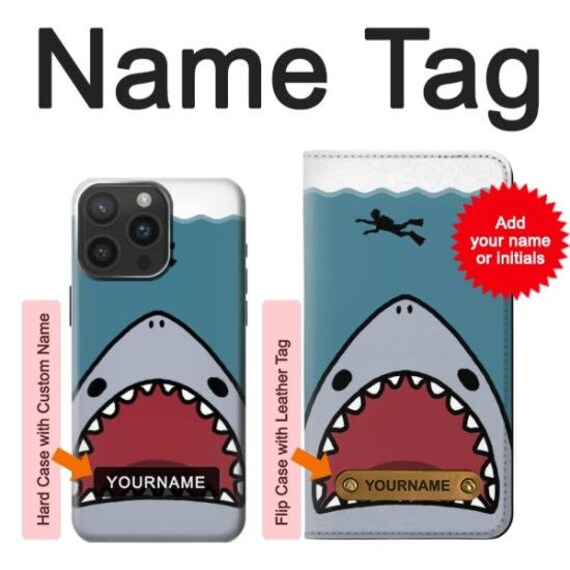Cartoon Shark Sea Diving Hard & Leather Flip Case iPhone 17 Pro