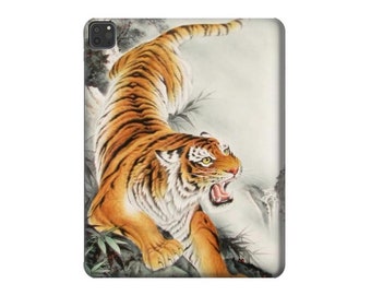 Chinese Tiger Brush Painting  Hard Back Case for iPad 6 5 9.7 iPad mini 4 5 iPad Pro 12.9 11 10.5 10.2 iPad Air 3 4 5 iPad Air (2022)