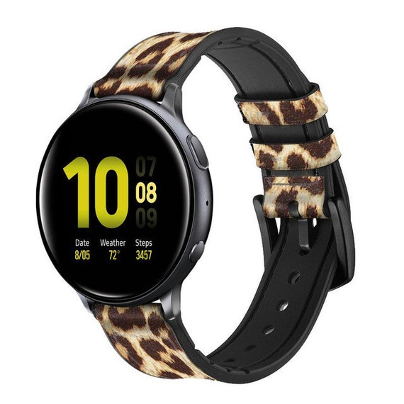 Leopard Pattern Graphic Printed Leather Silicone Smart Watch