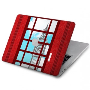 Britse telefooncel met spiegel Big Ben Harde hoes voor MacBook Pro 13, MacBook Air 13 hoesje A2337 A2338 M1, MacBook Pro 16 inch 15 inch 12 inch