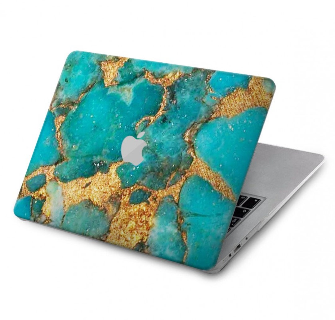 Aqua Turquoise Stone Graphic Hard Case for MacBook Pro 13, MacBook