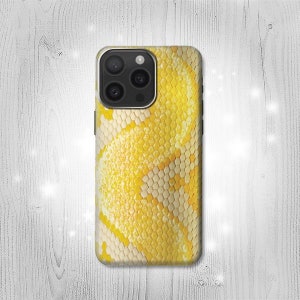Étui à rabat en cuir jaune peau de serpent rigide imprimé iPhone 16 Pro Max Plus Samsung Galaxy Z Flip 6 Fold6 Note S24 A15 Google Pixel