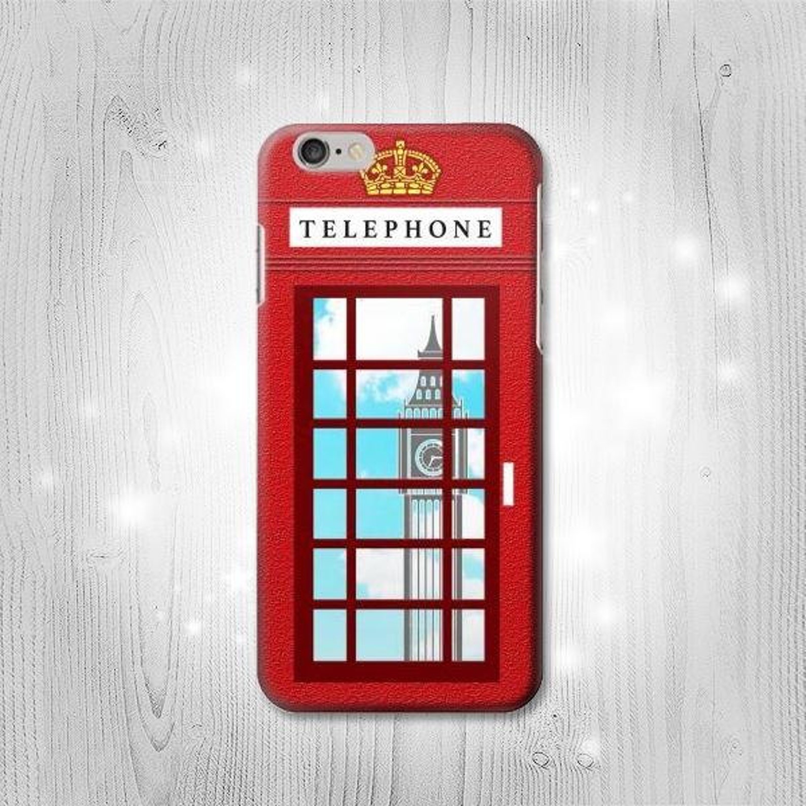 British Telephone Box Mirror Big Ben Hard & Leather Flip Case Etsy
