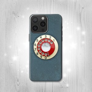 Telefoon met draaischijf hard en leren flip hoesje iPhone 16 Pro Max Plus Samsung Galaxy Z Flip 6 Fold6 Note S24 A15 Google Pixel