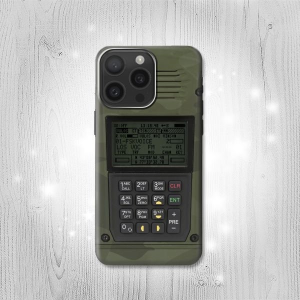 Military Radio Graphic Print Hard & Leather Flip Case iPhone 17