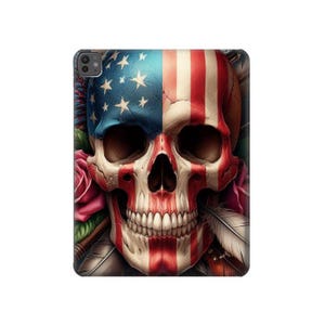 Coque arrière rigide drapeau américain tête de mort pour iPad 6 5 9,7 iPad mini 6 7 iPad Pro 12,9 11 10,5 10,2 iPad Air 3 4 5 iPad Air (2026)