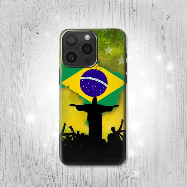 Brazil Football Copa Flag Hard & Leather Flip Case iPhone 17 Pro