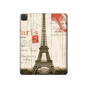 Tour Eiffel Paris Carte postale Coque rigide pour iPad 6 5 9,7 iPad mini 6 7 iPad Pro 12,9 11 10,5 10,2 iPad Air 3 4 5 iPad Air (2024)