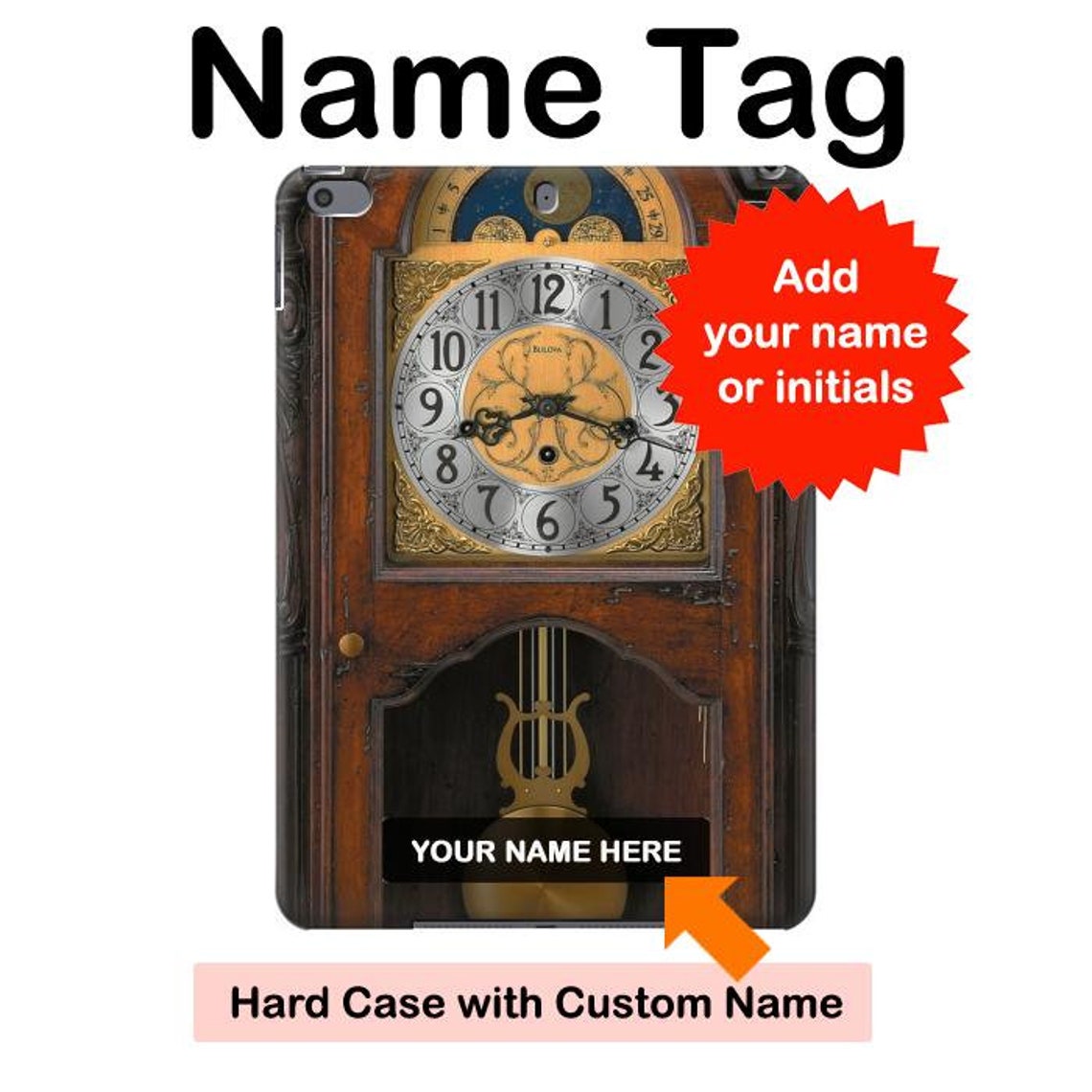 Grandfather Clock Antique Clock Hard Back Case for Ipad 6 5 Etsy