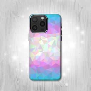 Étui rigide à rabat en cuir Polygon Trans Flag pour iPhone 16 Pro Max Plus Samsung Galaxy Z Flip 6 Fold6 Note S24 A15 Google Pixel