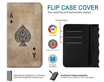 Vintage Spades Ace Card Hard & Leather Flip Case iPhone 17 Pro Max