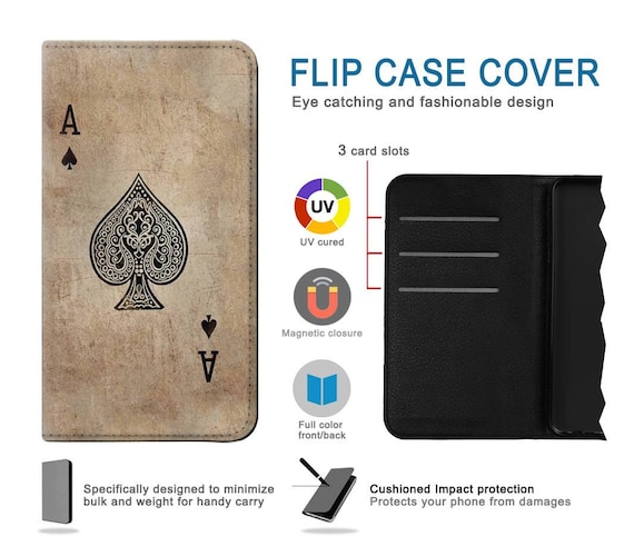 Vintage Spades Ace Card Hard & Leather Flip Case iPhone 17 Pro Max