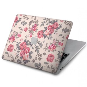 ヴィンテージ ローズ パターン ハードケース MacBook Pro 13、MacBook Air 13 ケース A2337 A2338 M1、MacBook Pro 16 インチ 15 インチ 12 インチ用