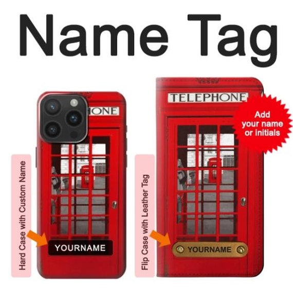 Classic British Telephone Box Hard & Leather Flip Case iPhone 17
