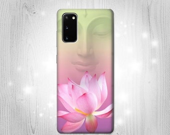 Funda rígida de cuero con tapa y diseño de flor de loto para budismo Huawei Motorola Moto G Stylus Power Motorola Razr 70 Nokia OnePlus Sony Xperia