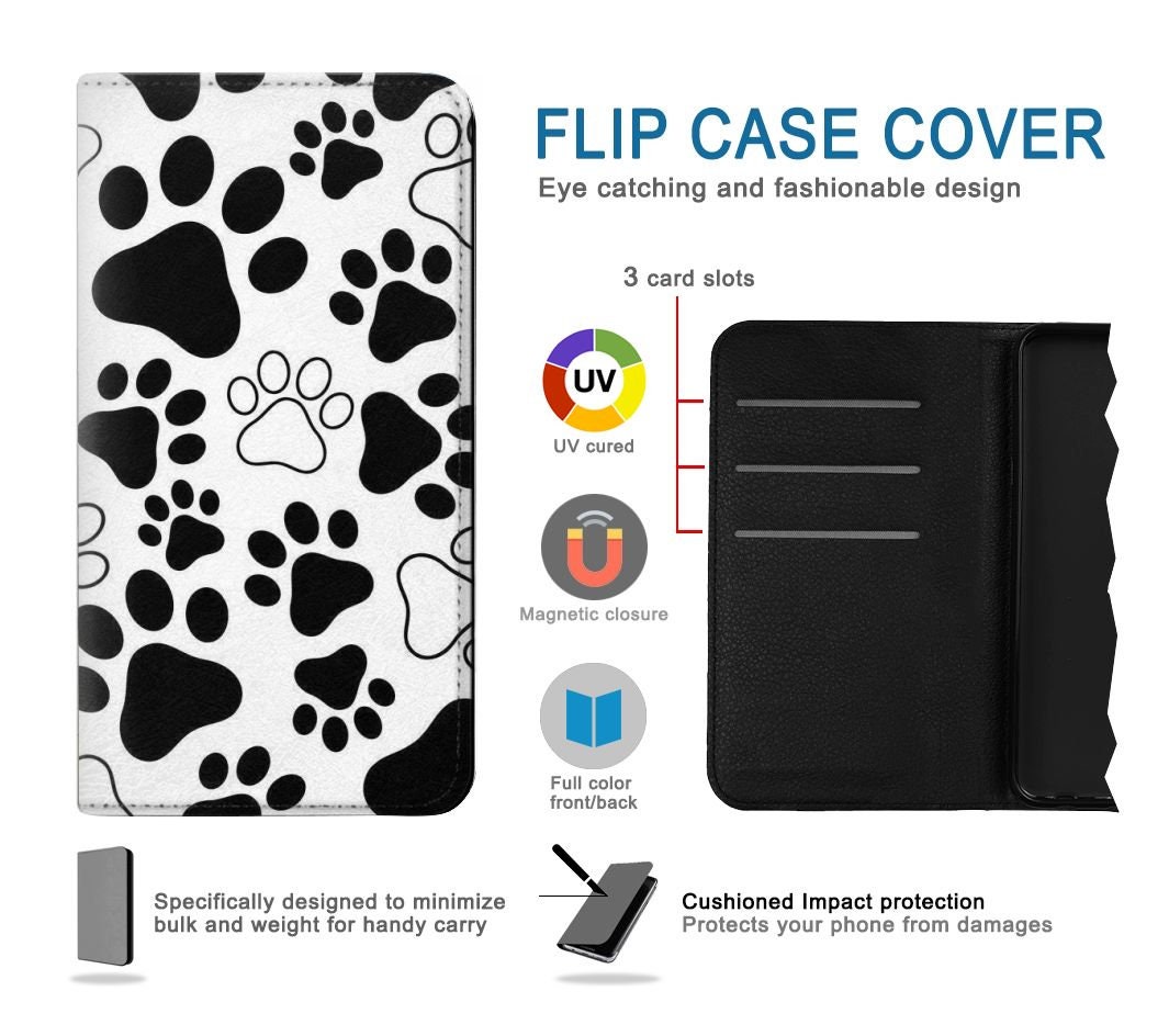 Dog Paw Prints Hard & Leather Flip Case Iphone 13 Pro Max Mini 