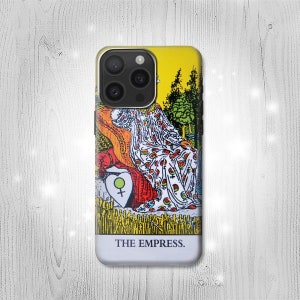 Tarot Card The Empress Capa dura e de couro com flip iPhone 16 Pro Max Plus Samsung Galaxy Z Flip 6 Fold6 Note S24 A15 Google Pixel