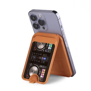 DJ Mixer Graphic Paint Graphic Magnetic Card Wallet Holder com MagSafe para iPhone 16 15 14 13 Pro Max e outros smartphones