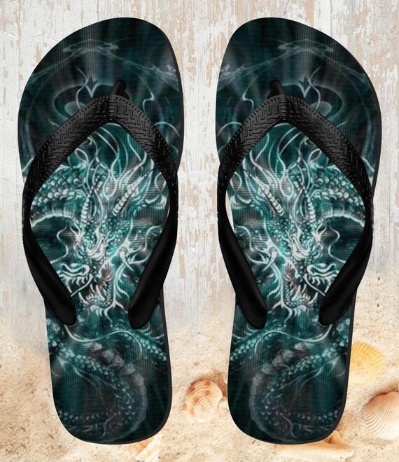 Dragón Zapatillas Playa Sandalias Chanclas - Etsy