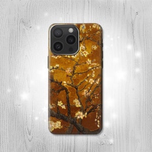 Yellow Almond Blossom Van Gogh Hard & Leather Flip Case iPhone 15 Pro Max Plus Samsung Galaxy Z Flip 5 Fold5 Note S23 A14 Google Pixel