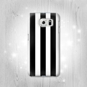 Black and White Vertical Stripes Hard & Leather Flip Case Huawei LG Velvet Motorola Moto G Stylus G Power Nokia OnePlus Nord Sony Xperia