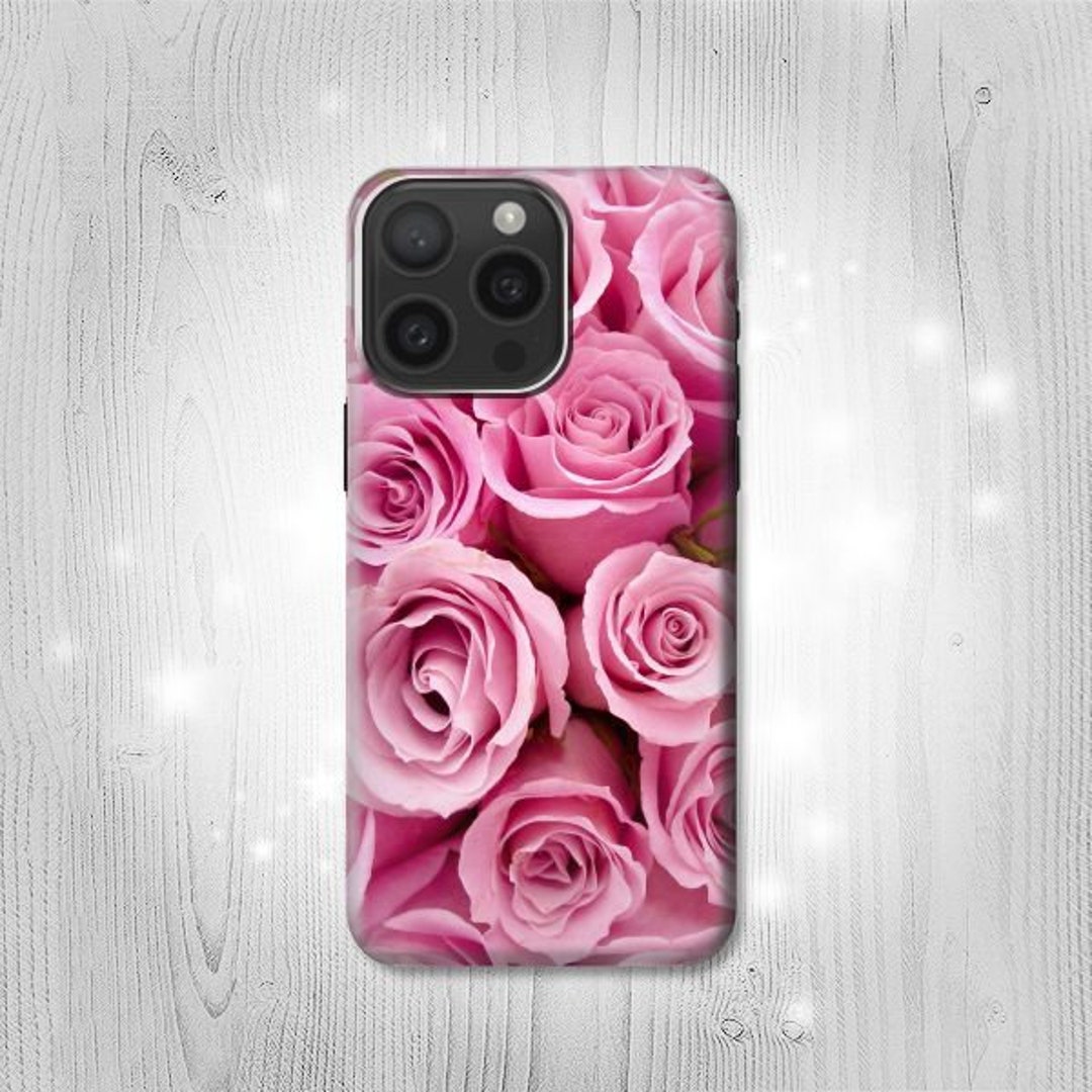 Pink Rose Hard & Leather Flip Case iPhone 17 Pro Max Air Samsung