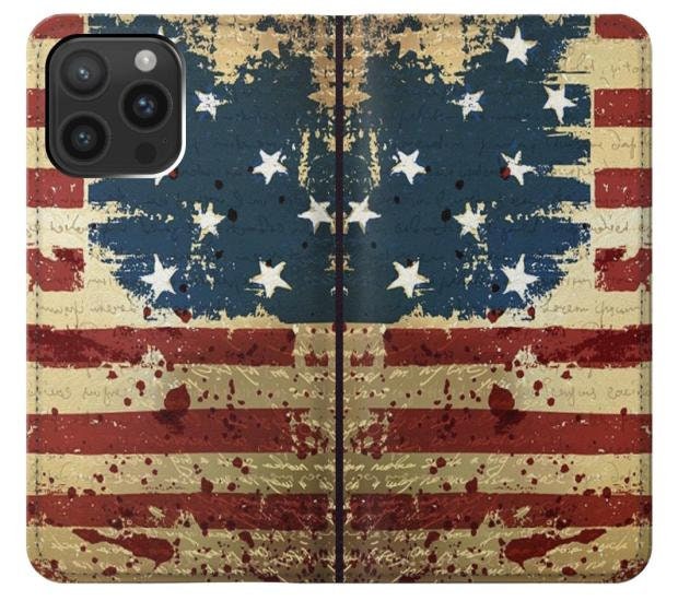 iPhoneケース Ameri VINTAGE - Ameri vintage FUR SMARTPHONE POUCH Vintage Old American Flag Hard & Leather Flip Case iPhone 16
