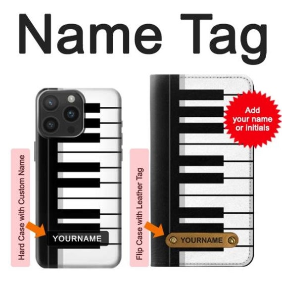 Black and White Piano Keyboard Hard & Leather Flip Case iPhone 17