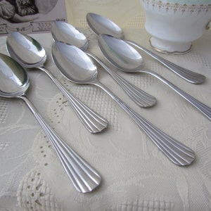Vintage Set of 6 Dessert Spoons - Firth Stainless Steel - circa 1960&#39;s