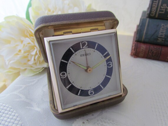 Vintage Seiko Travel Alarm Clock - Hand Wound Mechanical Movement