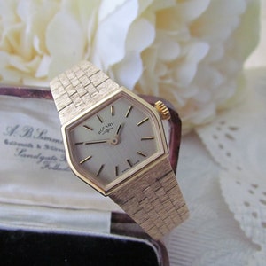 gold plated rotary watches ladies