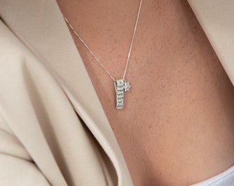 Religious Necklace, Hebrew Bar Necklace, Bar Necklace, Engraved Necklace, Prayer Necklace, Jewish Necklace, Traveler Gift, Traveler&#39;s Prayer