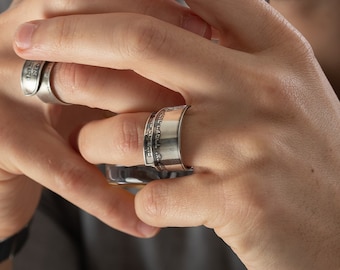 Hebrew Prayer Ring – Sterling Silver Priestly Blessing Band, Faith Jewelry, Christian Gift