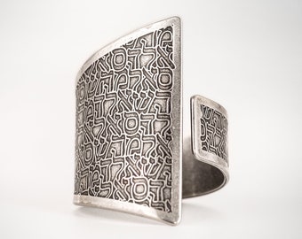 Kabbalah Hebrew Ring, Sterling Silver Adjustable Band, Judaica Jewelry