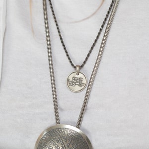 Coin Necklace, Disc Necklace, Prayer Necklace, Judaica, Hebrew Necklace, Jewish Necklace, Jewish Jewelry, Jewish Man Gift, Shema Israel