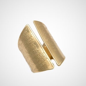 Statement Ring, Gold Plated Tube Ring, Protection Ring, Prayer Ring, Jewish Ring, Hebrew Ring, Jewish Jewelry, Jewish Gift, Shema Israel