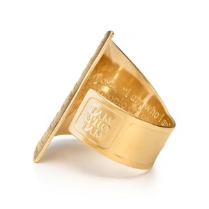 Statement Ring, Unique Gold Ring, Cuff Ring, Jewish Ring, Hebrew Ring, Religious Jewelry for Women, I Am Who I Am, EXODUS 3:14