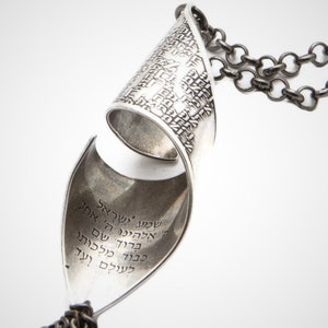 Unique Necklace, Jewish Jewelry, Jewish Necklace, Prayer Necklace, Tassel Necklace, Shema Necklace, Silver Tassel Necklace, Shema Israel