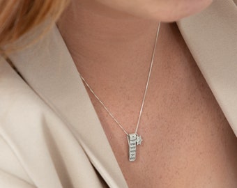 Engraved Sterling Silver Bar Necklace, Traveler's Prayer, Jewish Jewelry