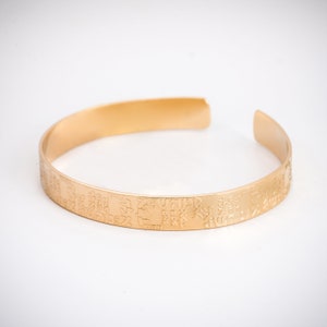 Gold Cuff Bracelet, Cuff Bracelet, Kabbalah Jewelry, Jewish Bracelet, Jewish Jewelry, Kabbalah Gift, Israeli Gift, 72 Names Of God, Hebrew