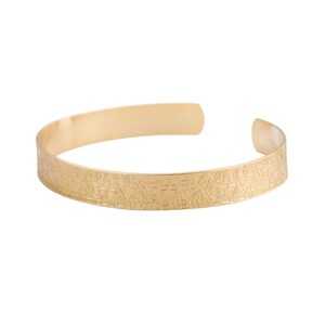 Cuff Bracelet, Unique Gold Bracelet, Jewish Bracelet, Jewish Jewelry, Religious Jewelry, Hebrew Jewelry, Prayer Jewelry, Shir Lamaalot image 5