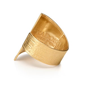 Gold Ring, Statement Ring For Women, Jewish Ring, Hebrew Ring, Bible Jewelry, Religious Jewelry for Women, Kadosh Kadosh Kadosh, ISHAYA 6:3