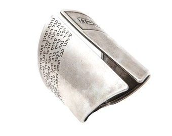 Personalized Sterling Silver Kabbalah Ring, Hebrew Prayer Jewelry