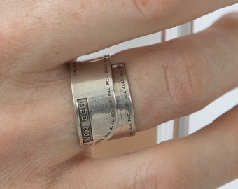 Ring With Engraving, Men Silver Ring, Engraved Ring, Custom Ring, Jewish Ring, Kabbalah Ring, Men Jewelry, Jewish Jewelry, Ana Bekoach