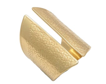 Anillo de la Cábala chapado en oro, joyería judía hebrea, anillo religioso